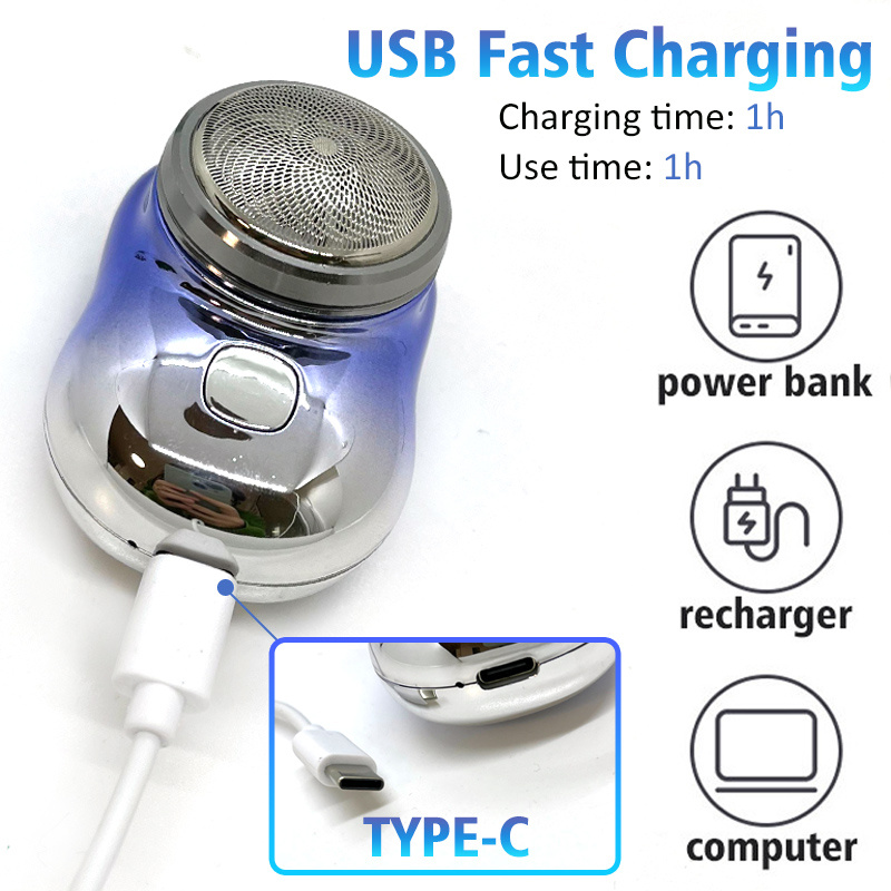 Mini Portable Face Cordless Shavers Rechargeable USB Electric Shaver Wet & Dry Painless Small Size Machine Shaving For Men - Image 4