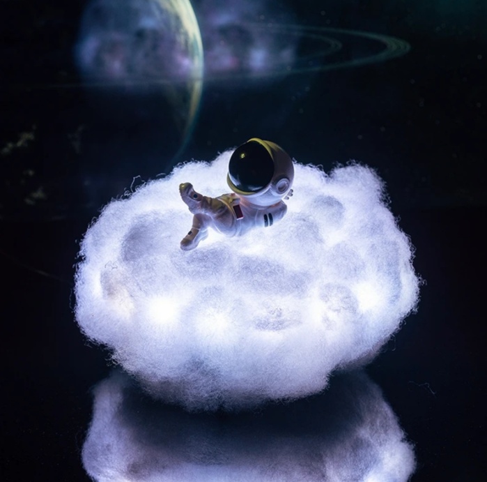 LED Colorful Clouds Astronaut Lamp With Rainbow Effect As Children's Night Light Kids Bedroom Night Lamp Decor Home Moon Lamp - Image 10
