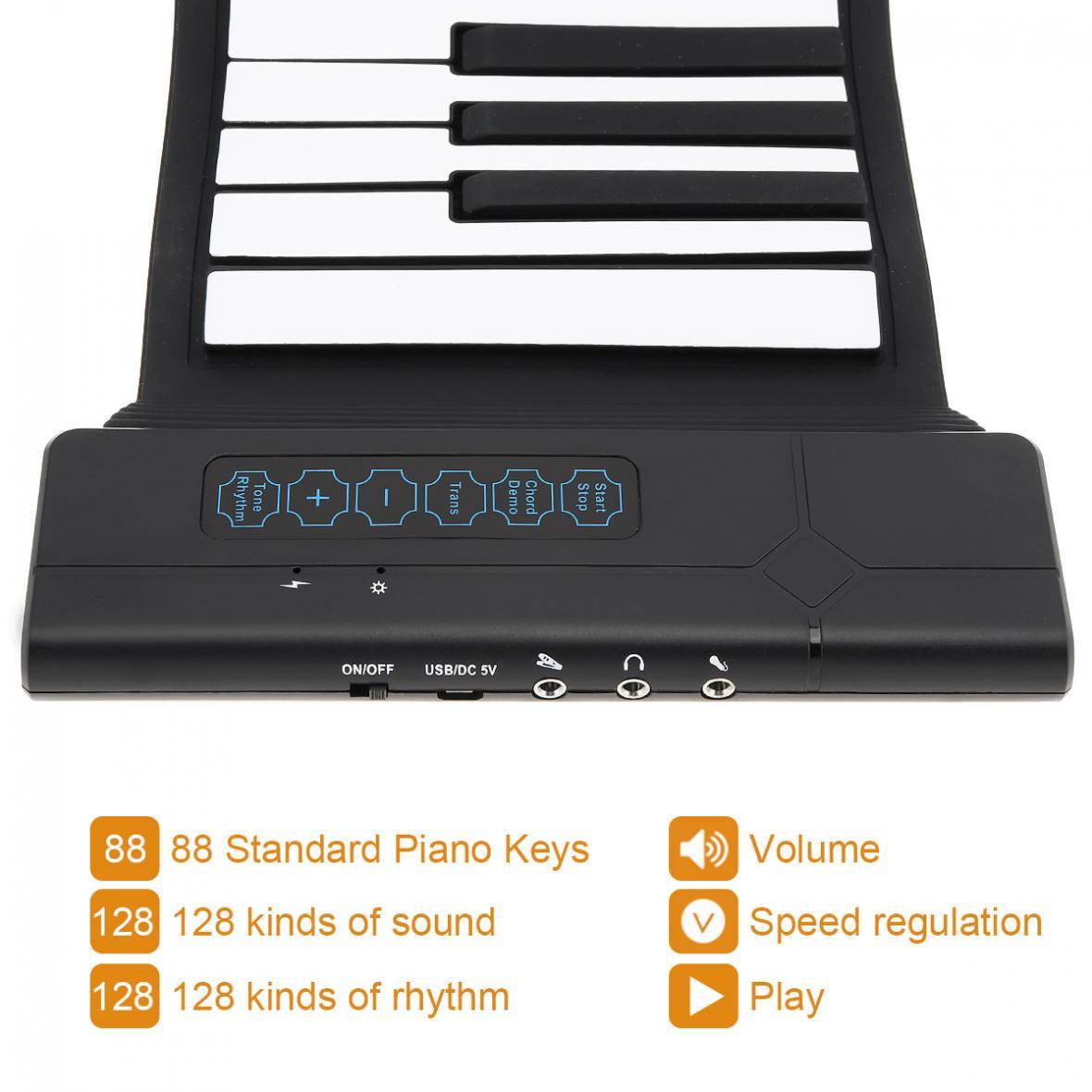 Portable Roll Up Piano 88 Keys Pure Musical Instrument Sound - Image 5