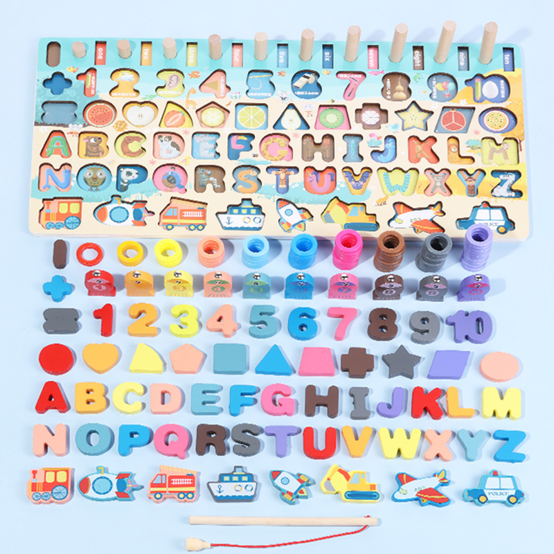 Montessori Educational Wooden Toys for Kids Montessori Toys Board Math Fishing Montessori Toys Educational for 1 2 3 Years Old - Image 2