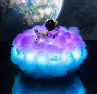 LED Colorful Clouds Astronaut Lamp With Rainbow Effect As Children's Night Light Kids Bedroom Night Lamp Decor Home Moon Lamp - Image 7