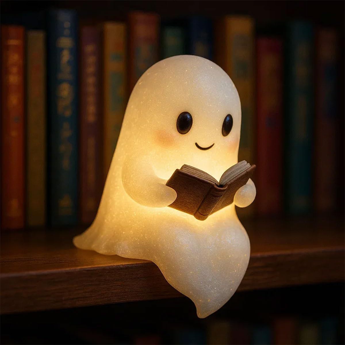 Cute LED Ghost Night Light Children's Nightlight Gift Bedside Sleep Lamp Halloween Decorations Lovely Ghost Lamp Warm Light - Image 6