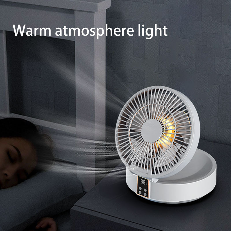 Remote Control Portable Rechargeable Ceiling Usb Electric Folding Fan Night Light Air Cooler Home-appliance Home - Image 2
